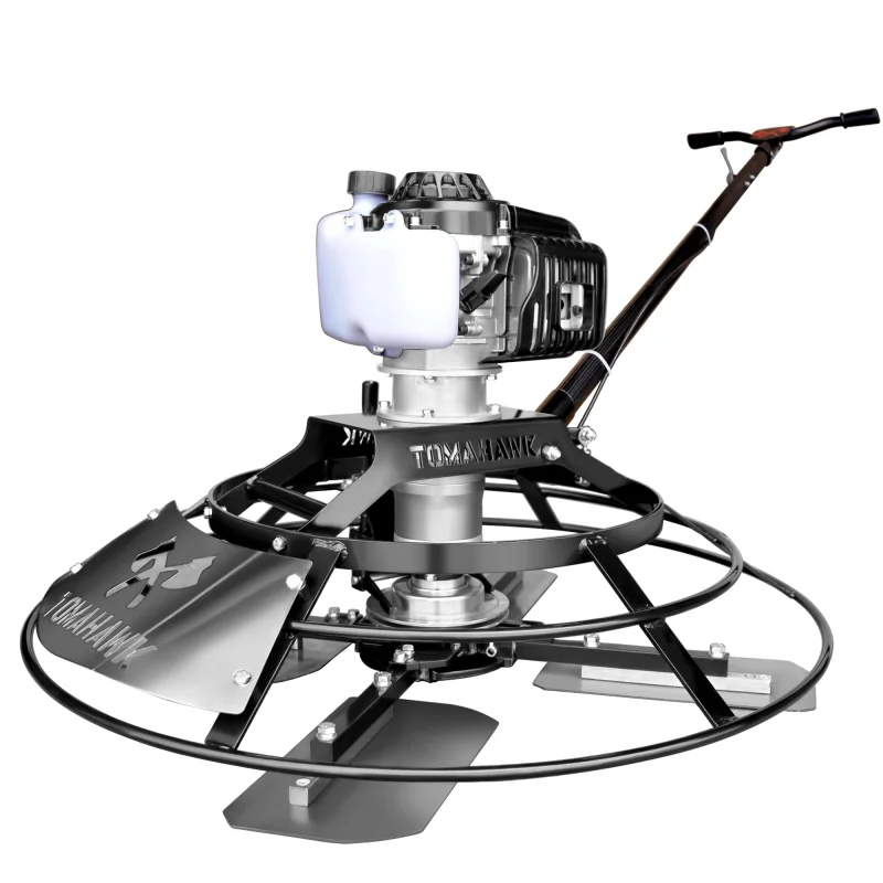 30″ Portable Concrete Power Trowel with 18ft Bull Float Handle 37cc Engine