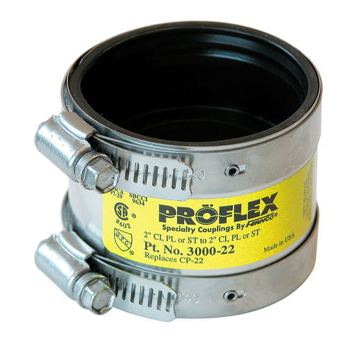 Fernco 3000-22 Proflex Shielded Specialty Coupling, 2 Inch