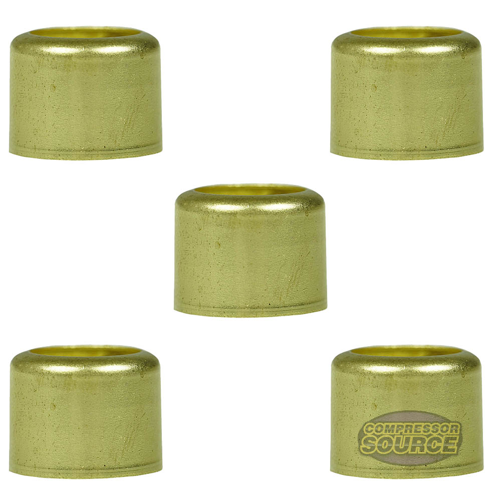 Brass Ferrule 3/4" Outer Diameter 1/2" Inner Diameter Smooth Crimp 5-Pack 32565