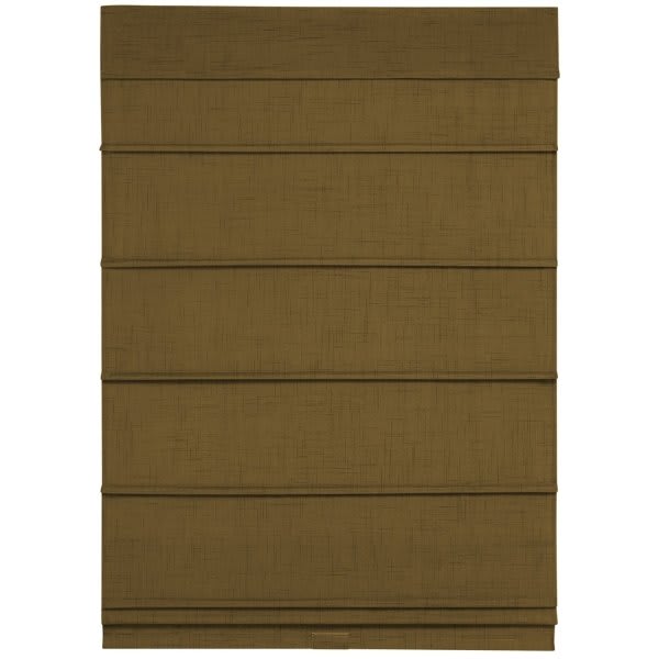 Cordless Textured Fabric Roman Shades - 23 In. W X 64 In. L, Cafe