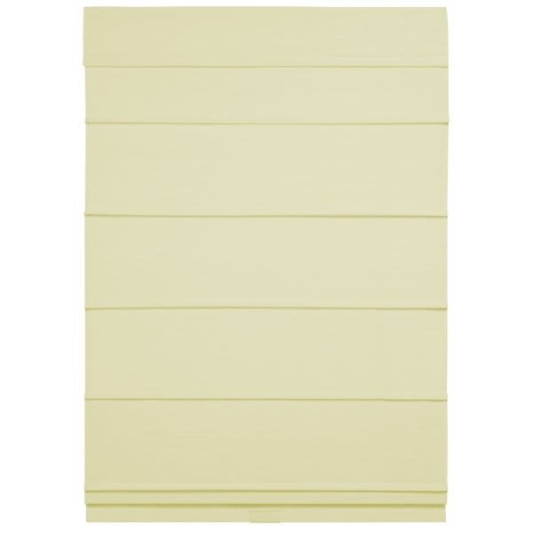 Cordless Textured Fabric Roman Shades - 23 In. W X 64 In. L, Ivory