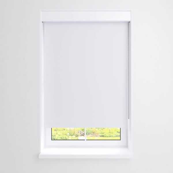 Threadwell Manual Roller Shade For Windows 12"-24"W X 60"H Blackout Snow White
