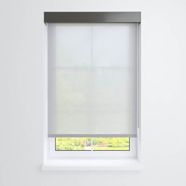 Threadwell Manual Roller Shade For Windows 12"-24"W X 60"H 5% Soft Chalk Grey
