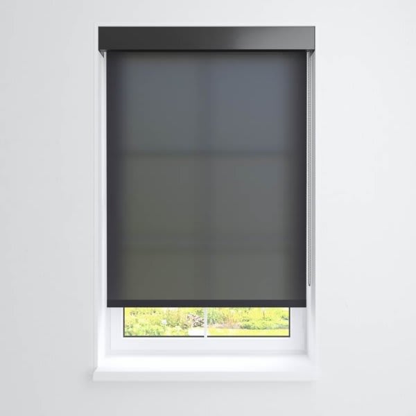 Threadwell Manual Roller Shade For Windows 12"-24"W X 60"H 1% Ebony