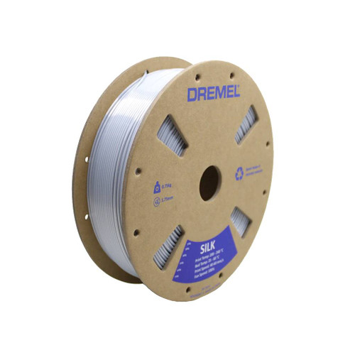 Dremel PLA Filament, Silk Finish, 1.75mm, 1.65 lb. Spool, Silver