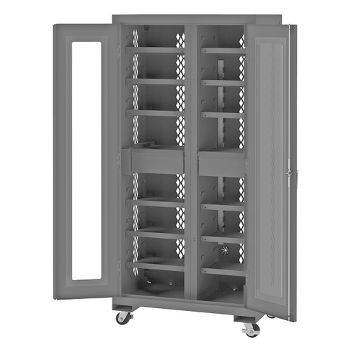 Durham Secure Mobile Charging Cabinet, 16ga, 36"W x 24"D x 78"H