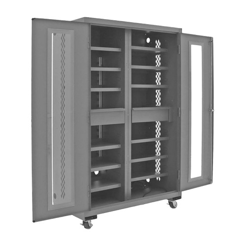 Durham Secure Mobile Charging Cabinet, 16ga, 48"W x 24"D x 78"H