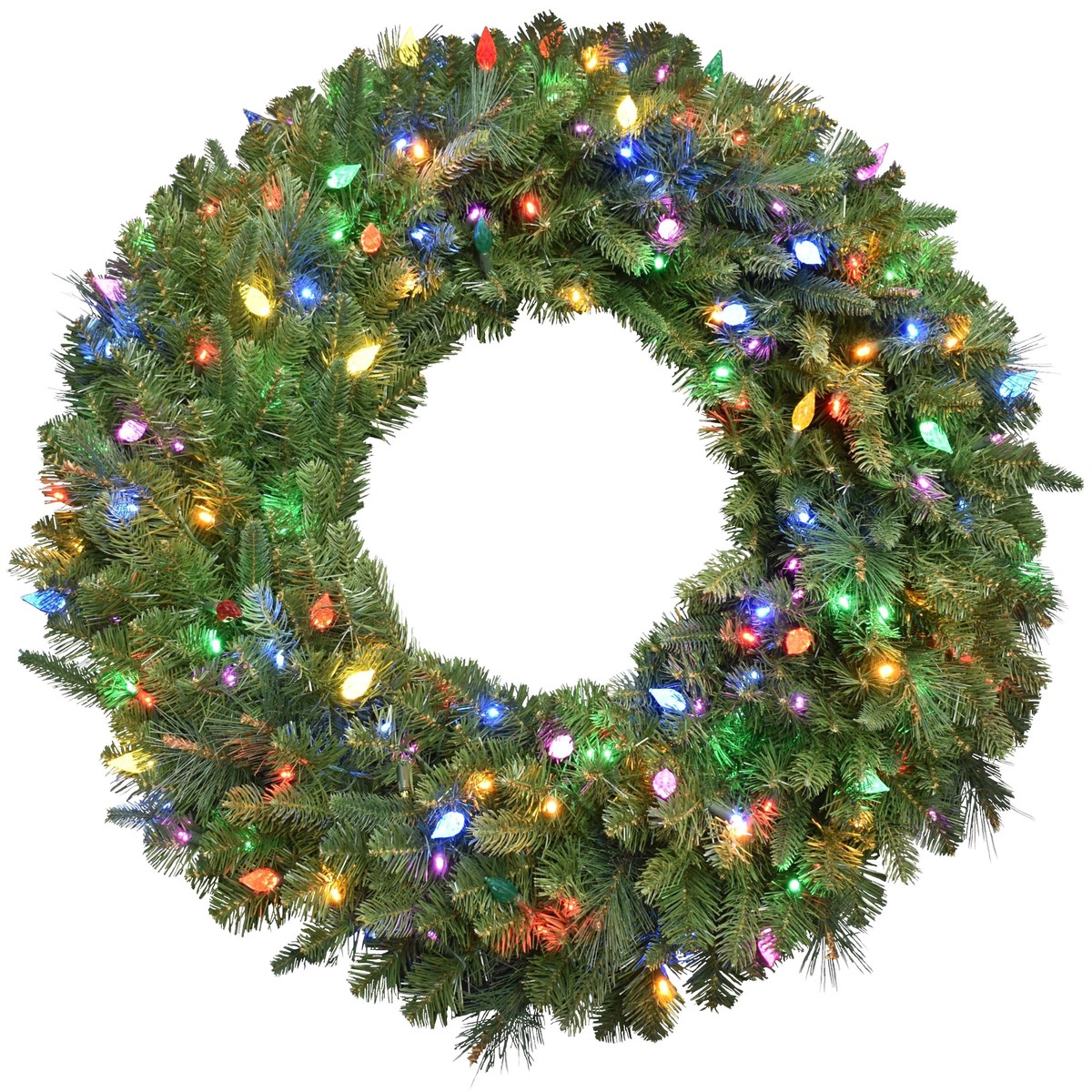 36" Winchester Pine Wreath Pre-Lit with C6 Designer Steady Lights