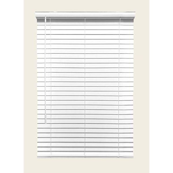 Champion Pure White 2 In. Cordless Room Darkening Smooth Faux Wood Blind 21x72"