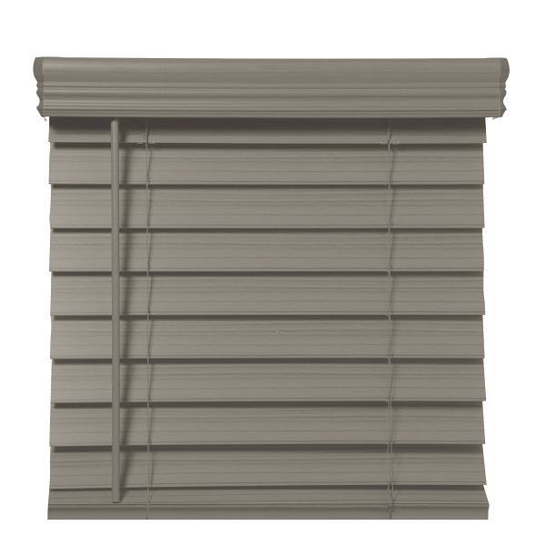 Champion 2.5 In. Embossed Faux Wood 72 In. X 64 In. Room Darkening Blind, Gray
