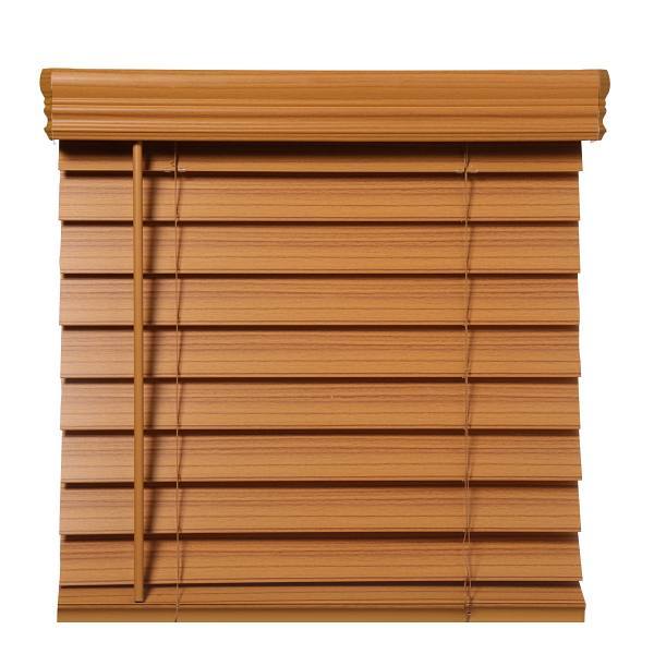 Champion 2.5 In. Embossed Faux Wood 60 In. X 64 In. Room Darkening Blind, Oak