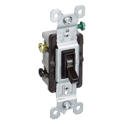 Pass & Seymour General-duty Quiet Switch, 3-way, Brown