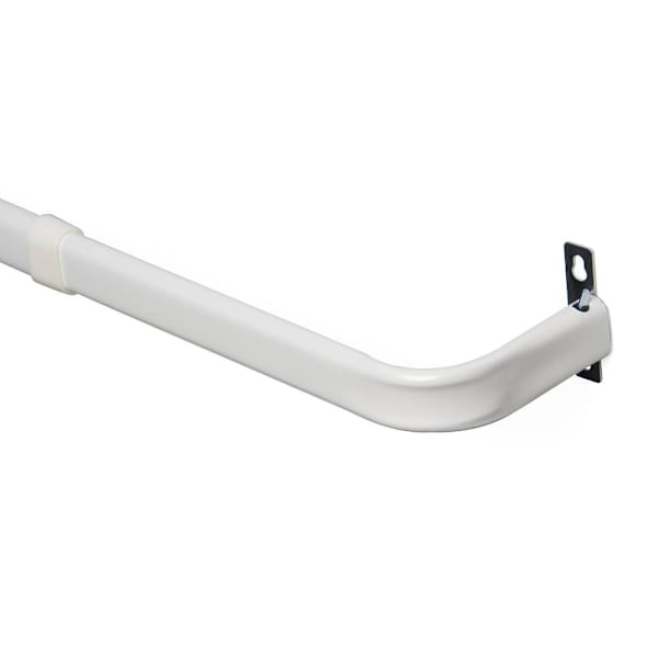 Kenney Adjustable Basic Curtain Rod, 28" To 48", White