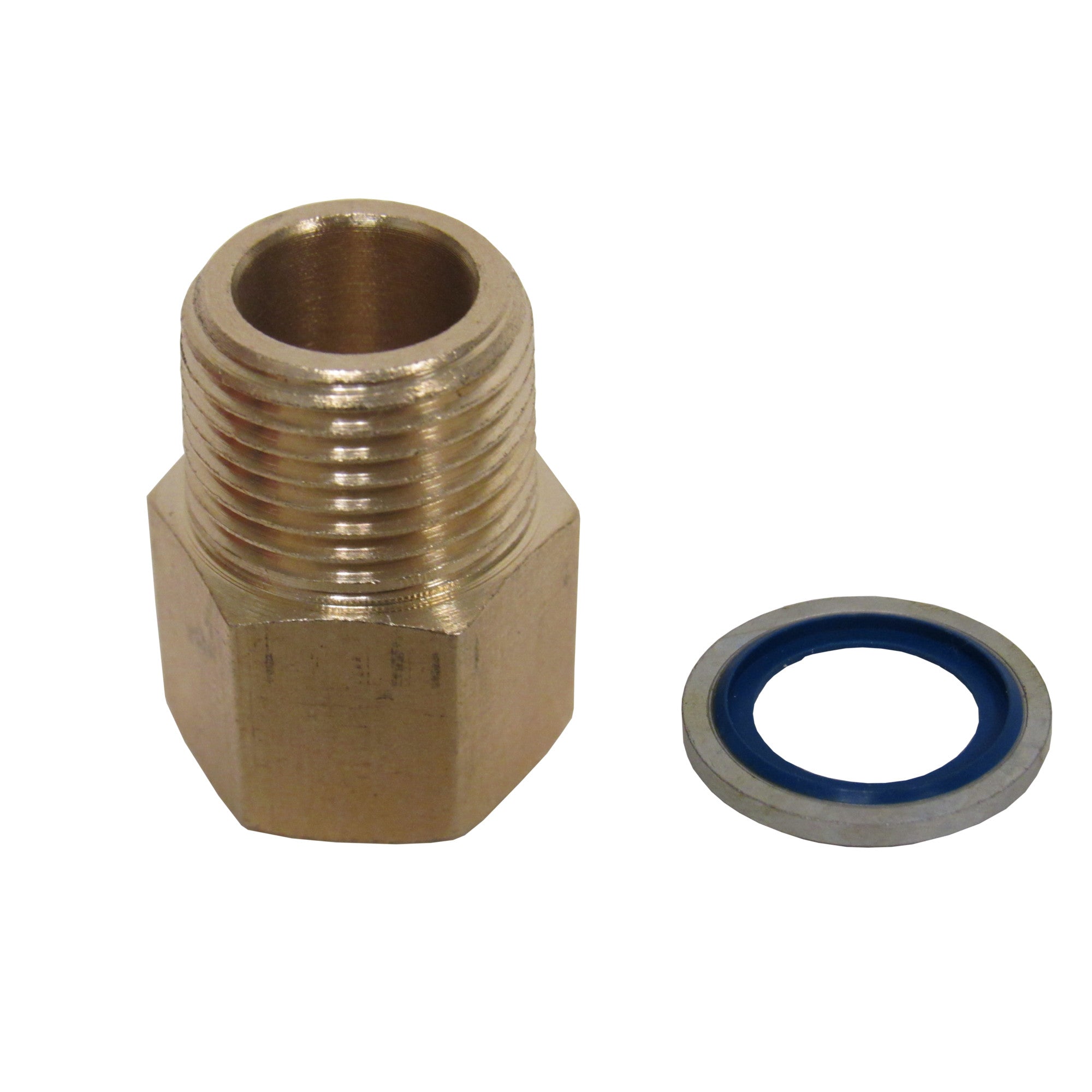 Brass Adapter - 1/8 Inch NPT Male X 1/8 Inch BSPP Female with Sealing Washer