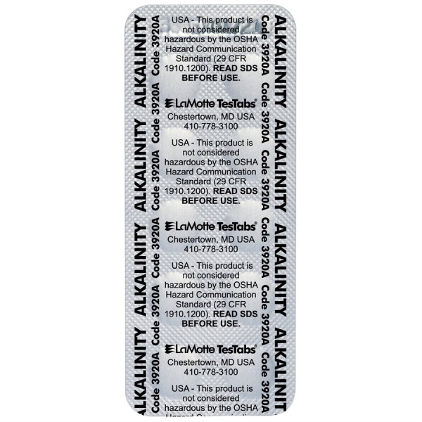 LaMotte 3920A-J Total Alkalinity Tablets – Alkalinity Reagent (100-Count Blister Pack)