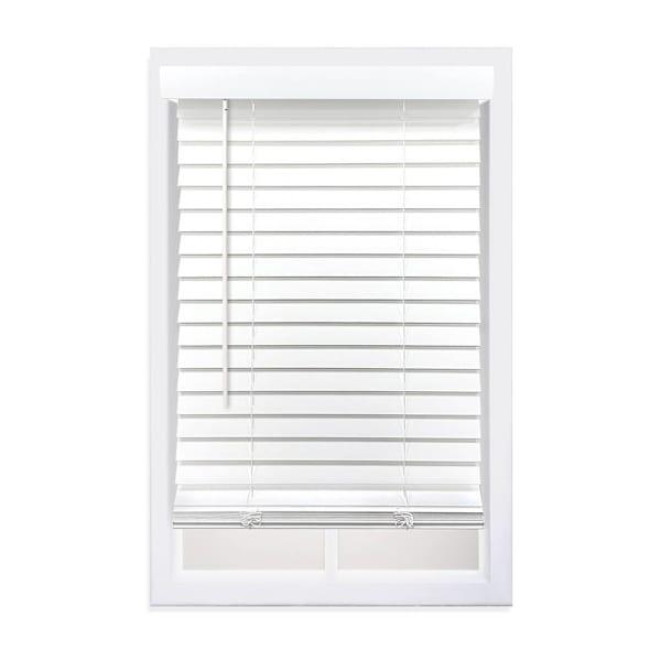 St. Charles 2" Smooth Faux Wood Blind, White, 24" X 48"