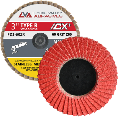 3"Quick Change Flap Discs | Type R | 80 Grit Ceramic | LVA FD3-80CR
