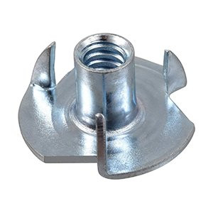 5/16"-18 x OAL 5/16" 3-Prong Tee Nut, Zinc Cr+3 (250/Pkg.)