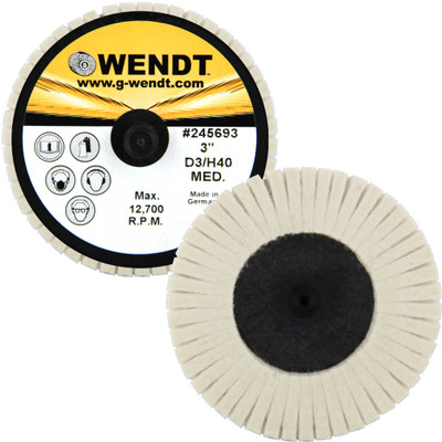 Wendt 245693 | 3" Quick Change Felt Polishing Mini Flap Disc | Type R