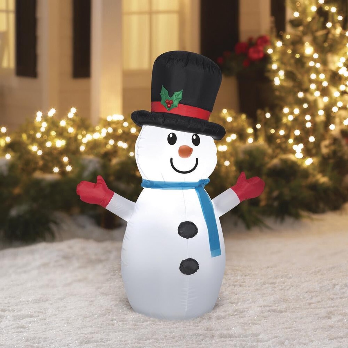 4' Airblown Smiling Snowman Inflatable