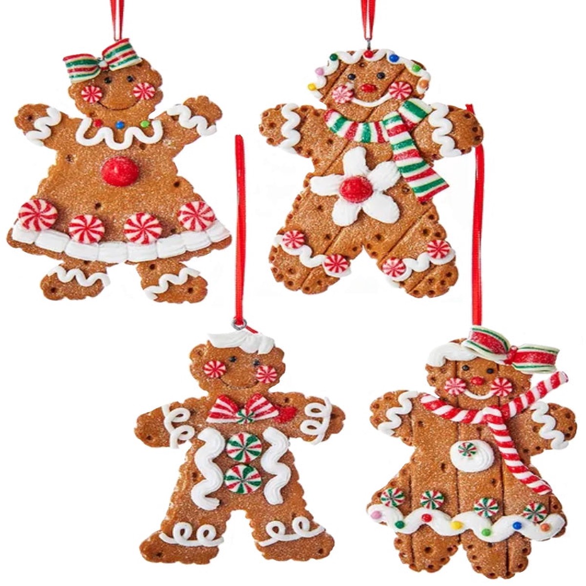4" Claydough Gingerbread Boy and Girl Ornament