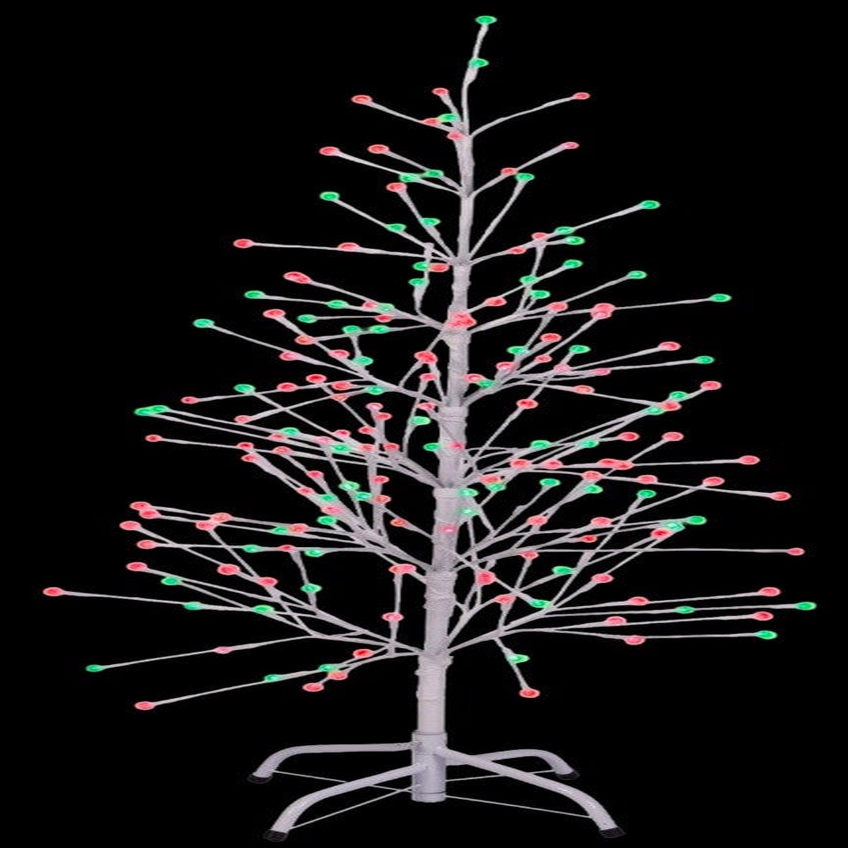 4' White Wrap Double Twinkle LED Birch Tree