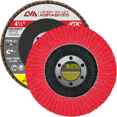 4.5" x 7/8" Ceramic High Density Flap Disc Type 27 Flat | 60 Grit T27 | LVA CFFAS45J060CP