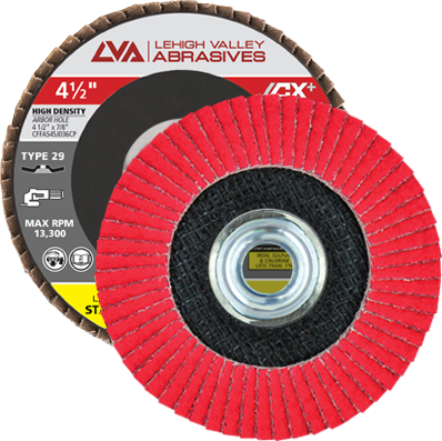 4.5" x 5/8"-11 Threaded Ceramic High Density Flap Disc Conical | 120 Grit T29 | LVA CFCTS45J120CP