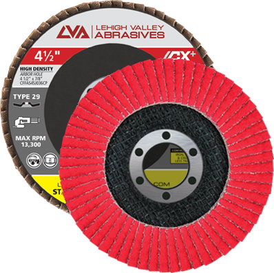 4.5" x 7/8" Ceramic High Density Flap Disc Type 29 Conical | 80 Grit T29 | LVA CFCAS45J080CP