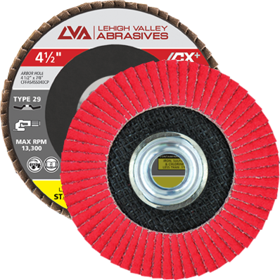 4.5" x 5/8"-11 Threaded Ceramic Flap Disc Type 29 Conical | 36 Grit T29 | LVA CFCTS45S036CP