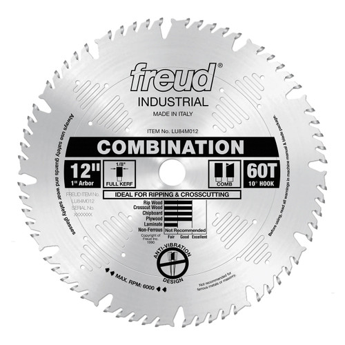Freud LU84M Circular Saw Blade 12" x 60 TPI