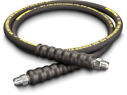Enerpac 900 Black Rubber High Pressure Hydraulic Hose Assembly, 6' Length, 3/8" NPTF x CH-604 Coupling, 0.38" ID