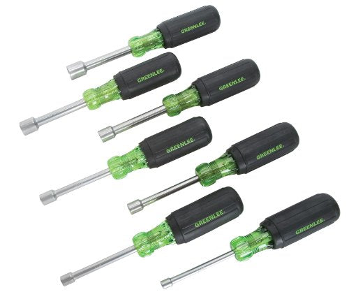 Tempo Greenlee 0253-01C Nut Driver Set with 3-Inch Hollow Shaft, 7-Piece