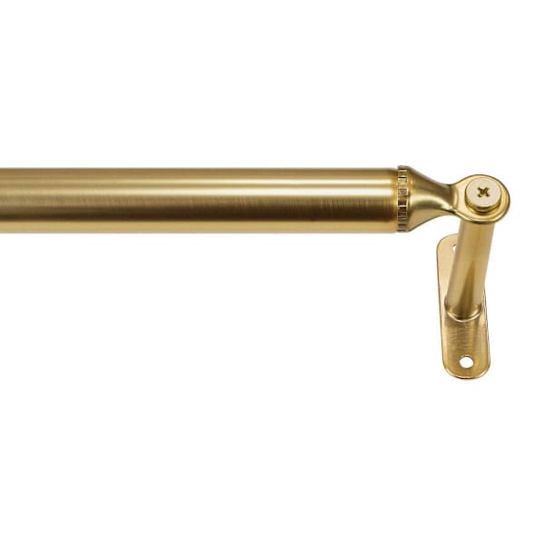 Lumi Home Furnishings 7/8" Decorative Screw Curtian Rod, 84"-120", Brass