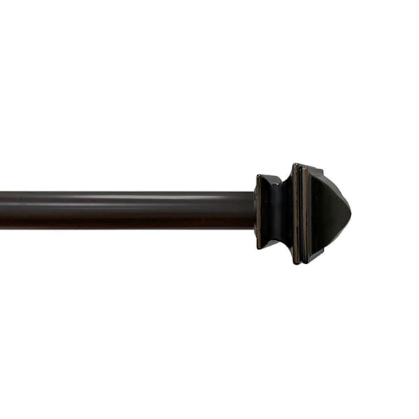 Lumi Home Furnishings 5/8" Curtain Rod Set, 28"-48", Oil Rubbed Bronze, Faceted
