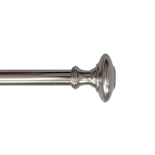 Lumi Home Furnishings 1" Curtain Rod Set, 36"-72", Brushed Nickel, Knob Finials