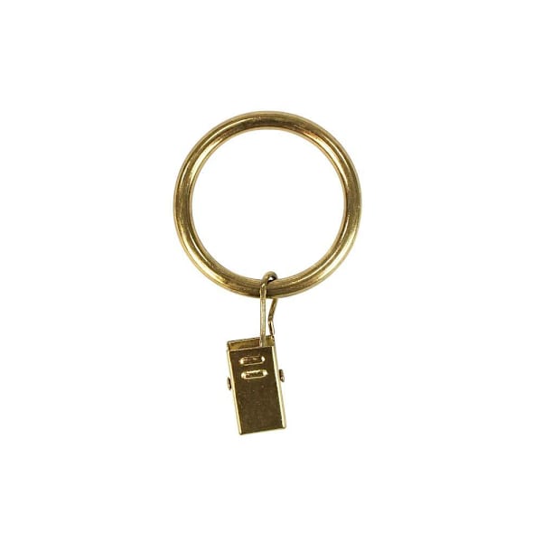 Lumi Home Furnishings 1-1/4" Clip Rings For 3/4" Rod, Champagne, Pack Of 7