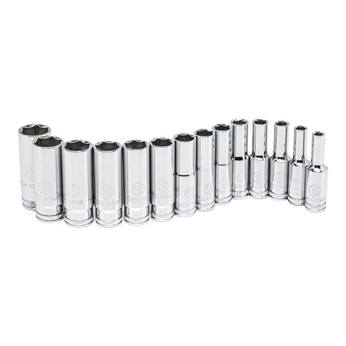 GearWrench 3/8" Drive 6-Point Deep Metric Sockets, 14-Piece Set