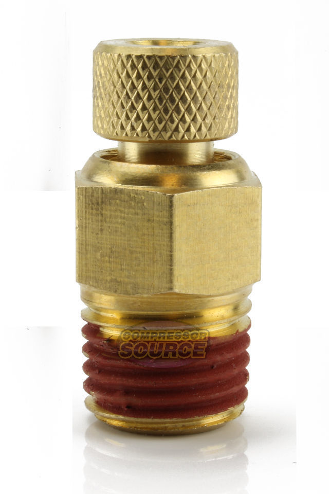 1/4" MNPT Manual Twist Style Air Compressor Tank Drain with O-Ring Seal