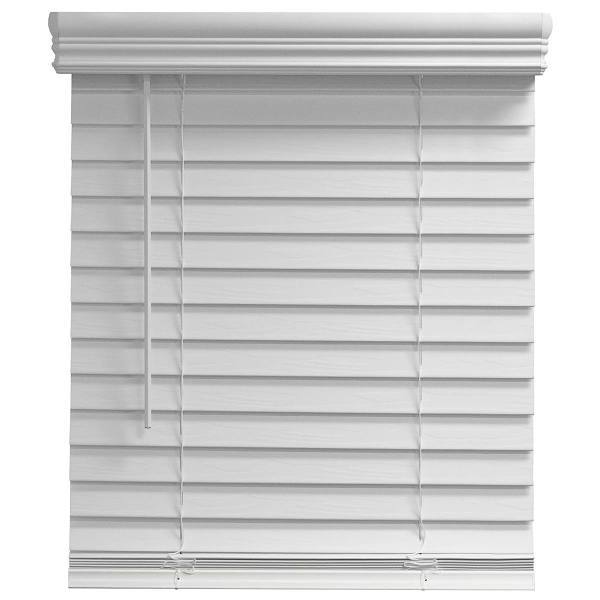 Champion 2 In. Embossed Faux Wood 35 In. X 60 In. Room Darkening Blind, White