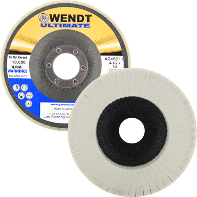 Wendt 245616 | 4-1/2" x 7/8" Felt Polishing Flap Disc D3/H25