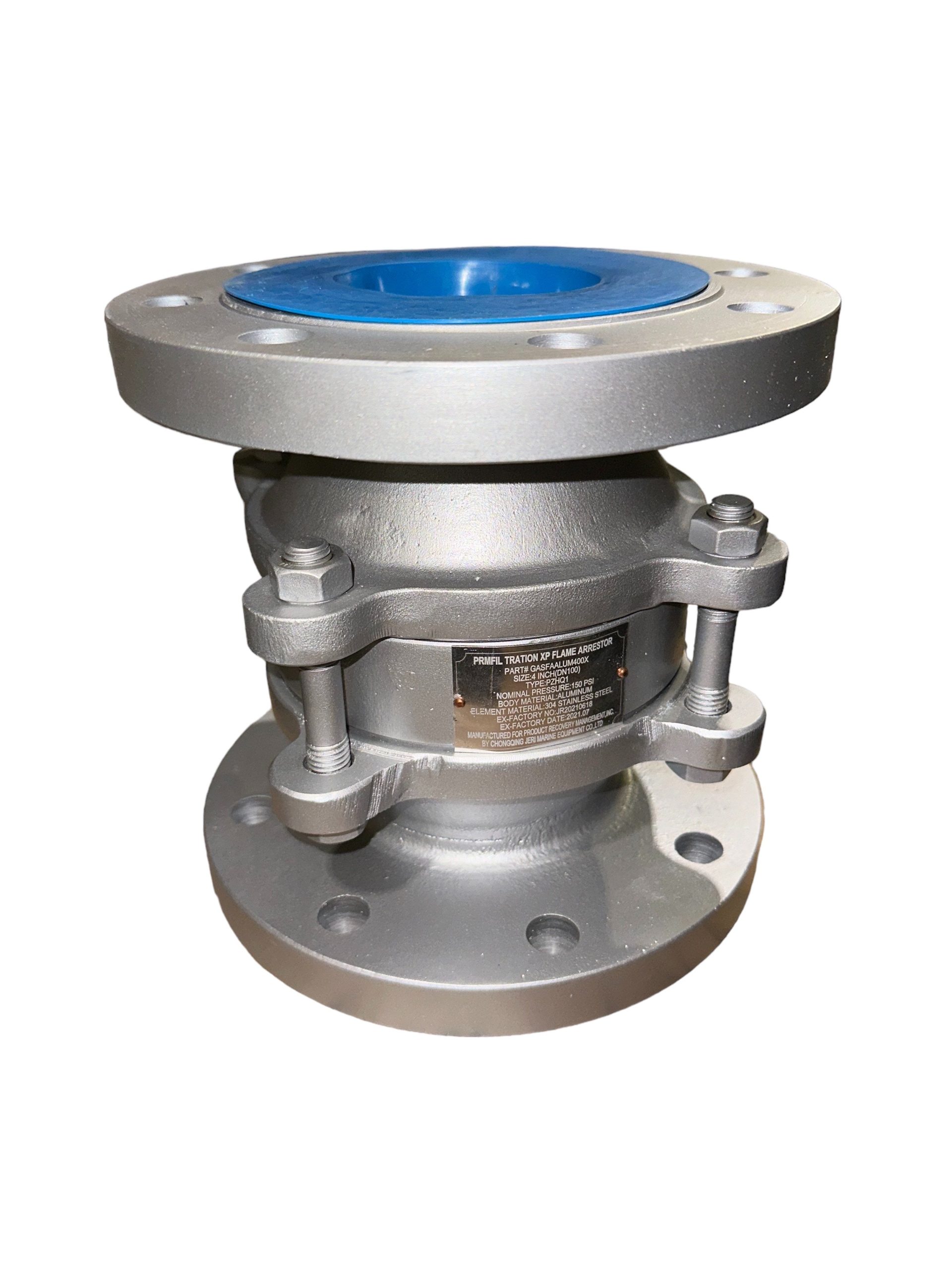 4 Inch Flame Arrestor; 150# Flanged; Aluminum Body; 304 SS Element