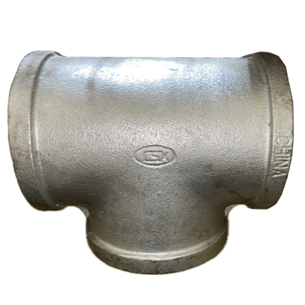 TSX 6 Inch NPT Galvanized Malleable Iron Straight Tee