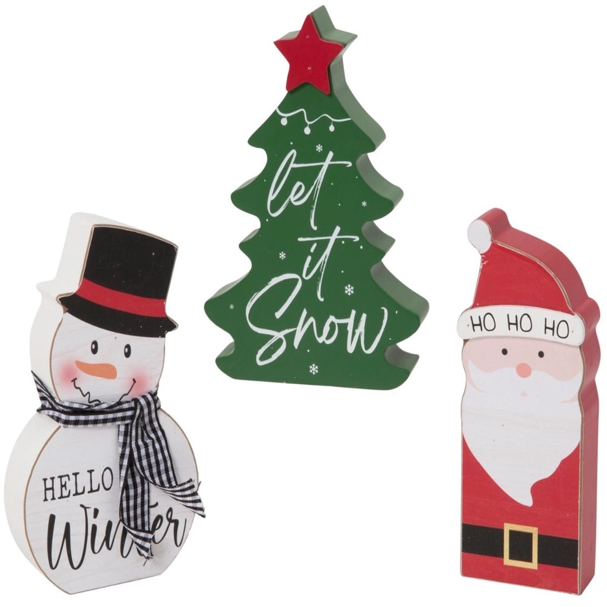 5.5" Classic Christmas Wooden Shelf Sitter Decoration