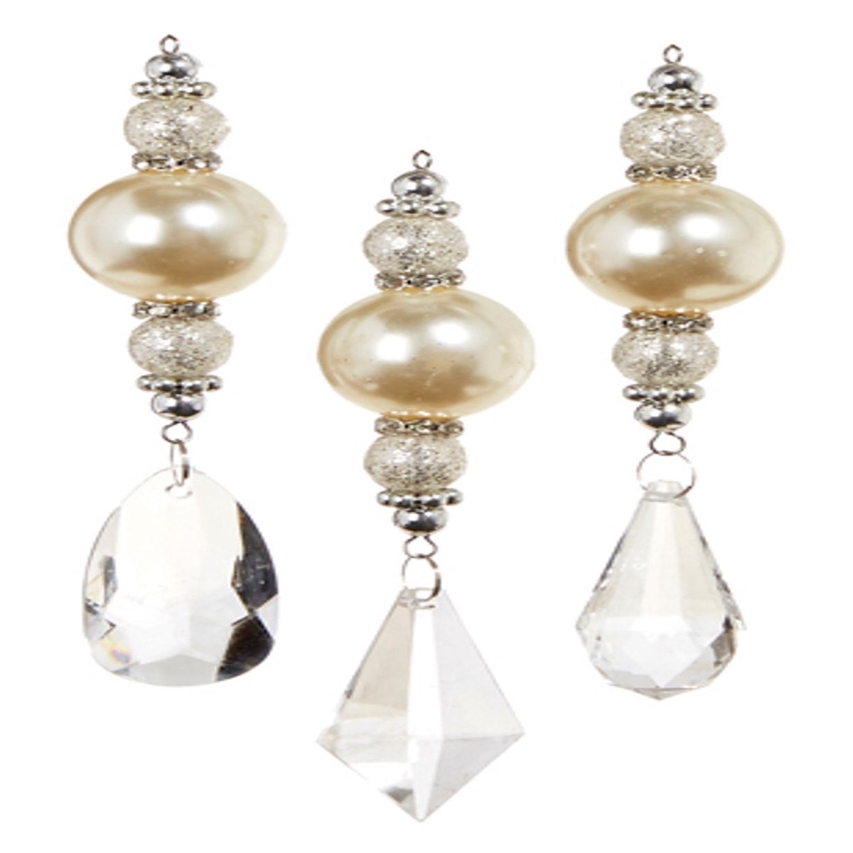 5.75" Crystal Pearl Drop Ornament