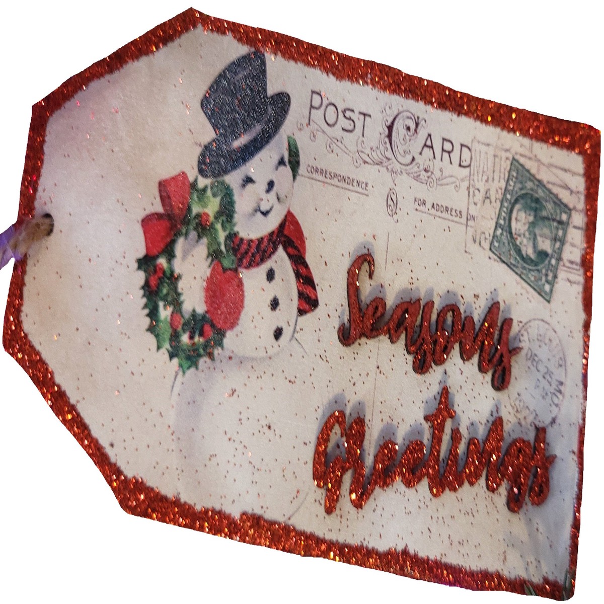 5" MDF Vintage Gift Tag Ornament