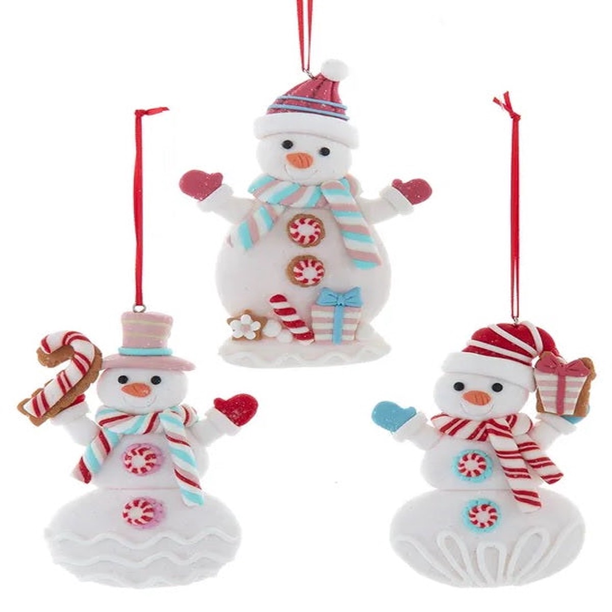 5" Peppermint Candy Snowman Ornament