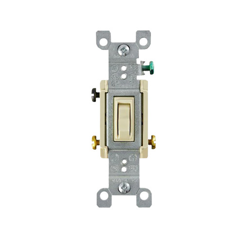 Leviton Quiet Toggle Switch 15A, 3-Way, Ivory
