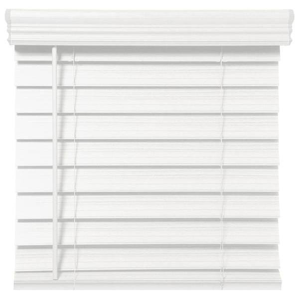 Champion 2.5 In. Embossed Faux Wood 60 In. X 72 In. Room Darkening Blind, White