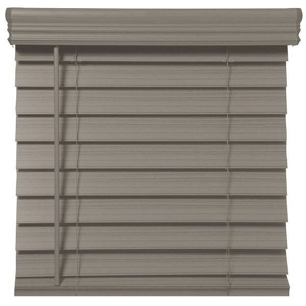 Champion 2.5 In. Embossed Faux Wood 66 In. X 48 In. Room Darkening Blind, Gray